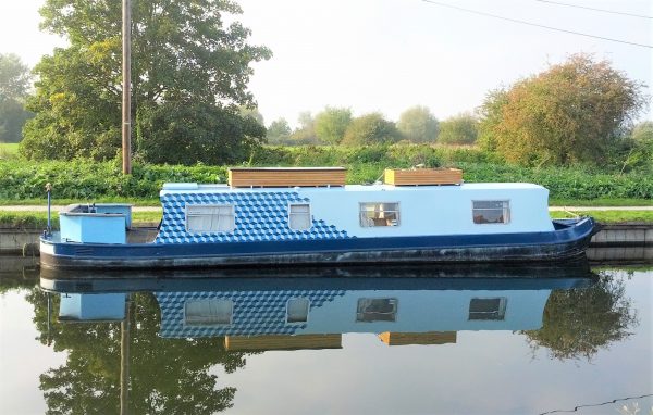The boat, ready to set sail or for sale.